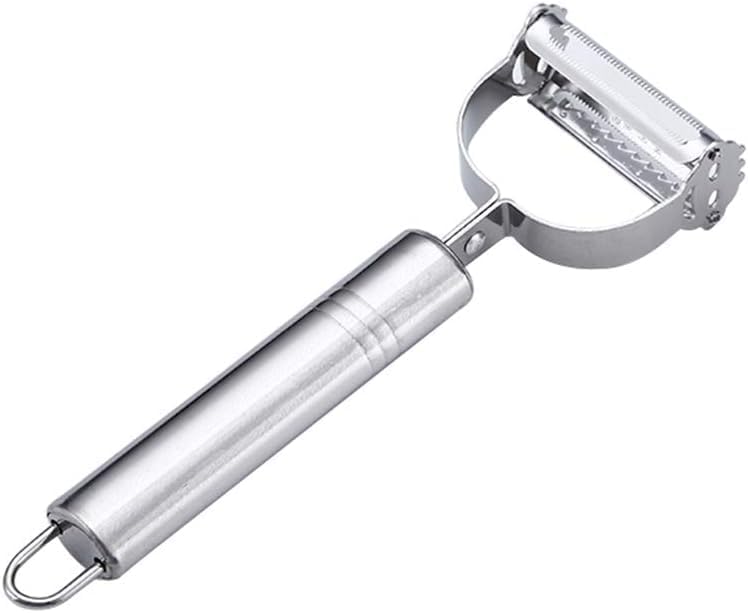Vegetable Peeler- Fruit Peeler, Potato Peelers for kitchen- Apple Peeler Ultra Sharp, Julienne Slicer+Serrated Peeler 2-Blades Multi-function Carrot Potatoe Cucumber Y Slicer. Gift Box (SILVER)