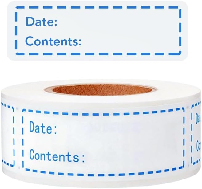 100-Pack Removable Freezer Labels, Waterproof Food Storage Stickers for Date & Contents Marking - Colors B