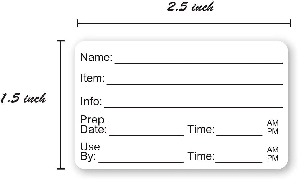 Restaurant Quality Shelf Life Labels / 500 Meal Prep Stickers/Use by Removable Labels / 2" x 3" Food Organization Sticker/Made in The USA