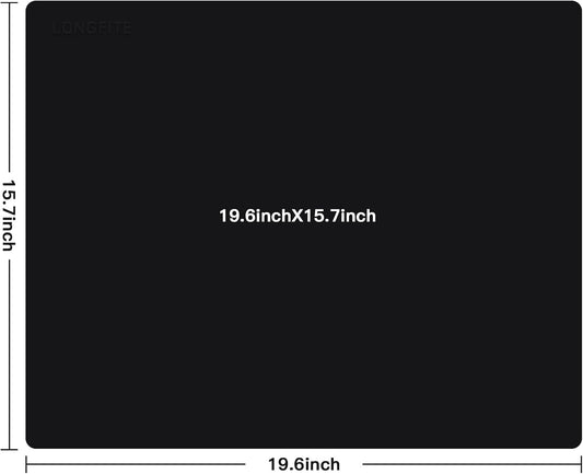 20 * 16” Silicone Protective Mats 2-Pack, Arts & Crafts Mats, Non-Stick Extra Large Pastry Baking Mats, Tabletop Protectors, Heat Resistant Countertop Protectors (Black)
