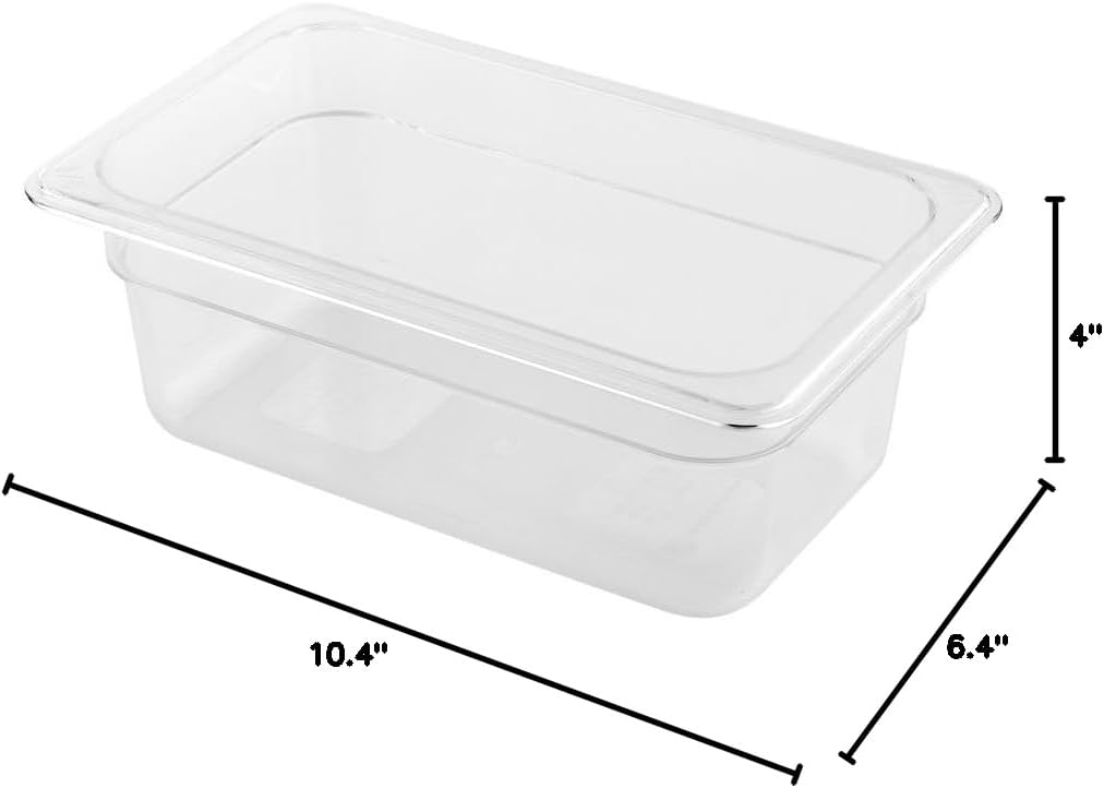 Restaurantware-2.5 Inch Deep Food Pans, 1 1/6 Size Commercial Food Storage Container - Freezable, Break-Resistant, Clear Plastic Cold Pans, Dishwashable, For Kitchens, Restaurants, Or Cafeterias