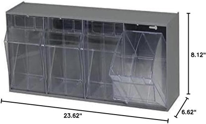Quantum Storage Systems QTB302WT 2 Drawers Tip Out Cabinet Part Organizer White 14" H x 24" W x 12" D