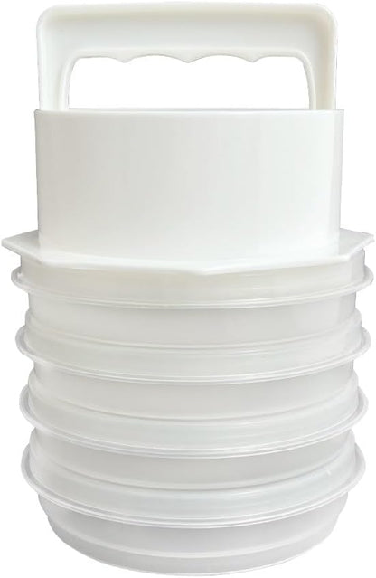 Trenton Gifts 3-in-1 Hamburger Press Patty Maker - Includes Burger Mold, Patty Press, and 4 Storage Containers - The Essential BBQ Tool for Meat and Veggie Patties