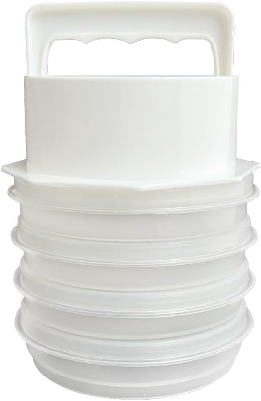Trenton Gifts 3-in-1 Hamburger Press Patty Maker - Includes Burger Mold, Patty Press, and 4 Storage Containers - The Essential BBQ Tool for Meat and Veggie Patties