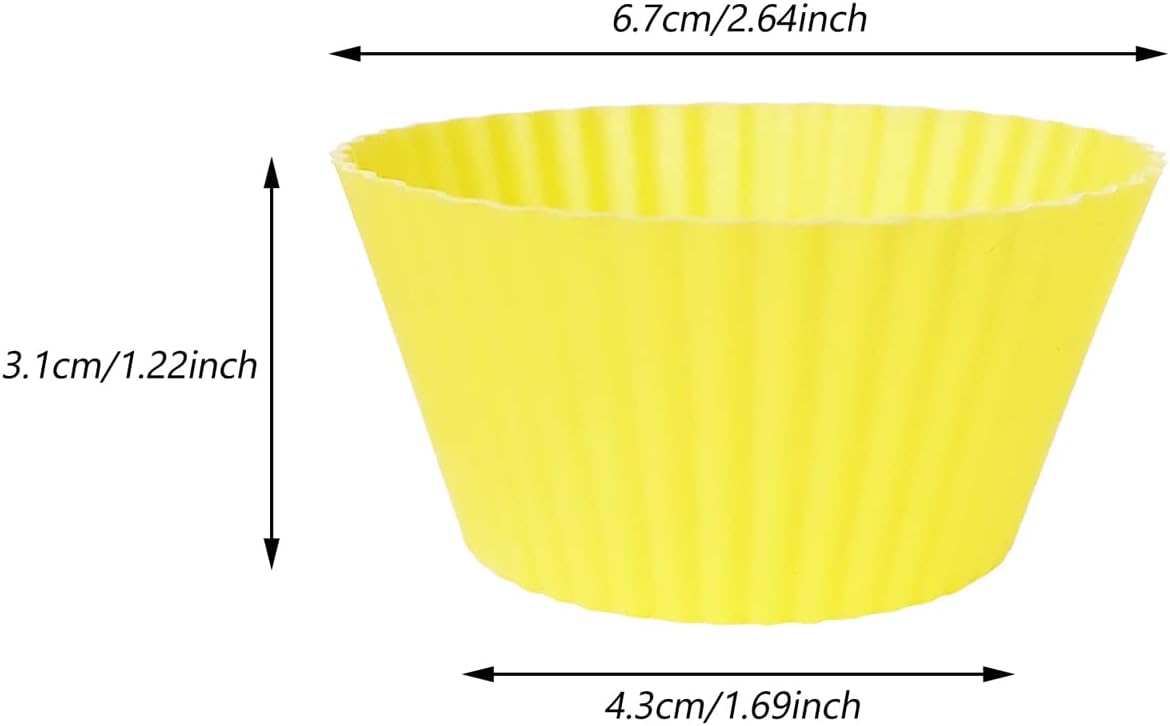28 Pack Silicone Baking Cups, 7 Colors 2.64 inches Muffin Cups, Reusable Cupcake Mold, Non-Stick Cake Lining