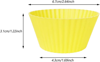28 Pack Silicone Baking Cups, 7 Colors 2.64 inches Muffin Cups, Reusable Cupcake Mold, Non-Stick Cake Lining