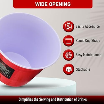 Red Cup Living Large Party Ice Bucket, 201 oz Insulated Drink Cooler for Parties, Bar & Kitchen, Durable Plastic Beer, Wine & Champagne Beverage Tub for Holiday