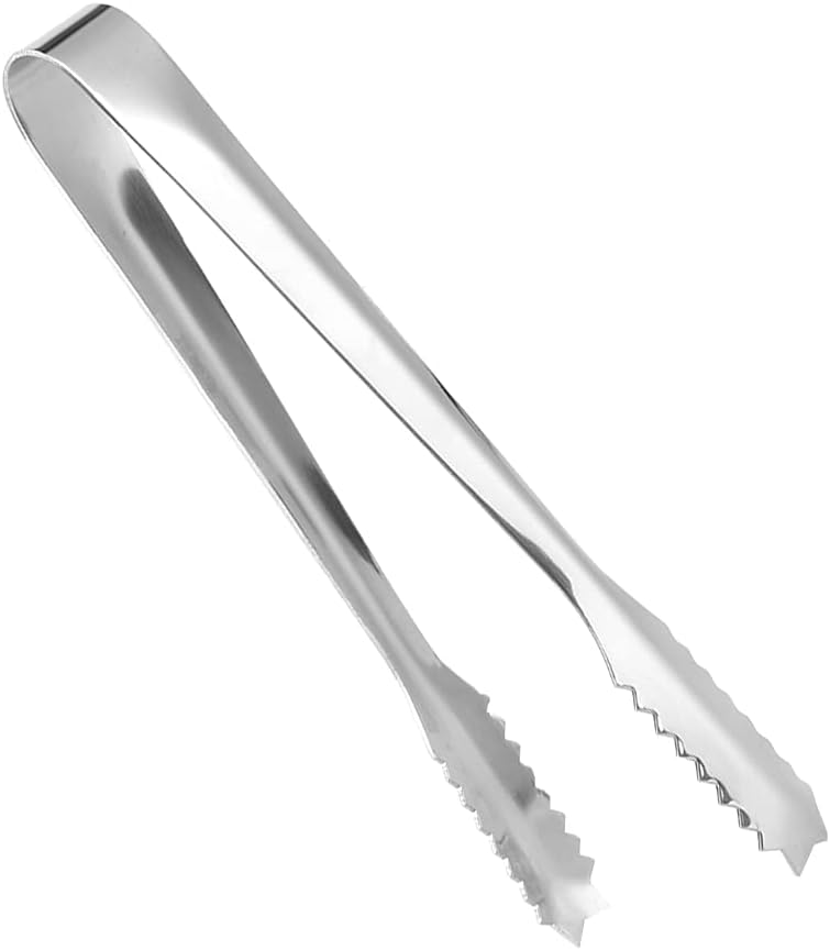 Ice Tongs, Serving Tongs Bar Sugar Stainless Steel Biscuit Buffet Grill Kitchen Edition Clamp Tool Heat Non Slip Grip Glossy Silver For Baking Pastry Salad BBQ Cooking
