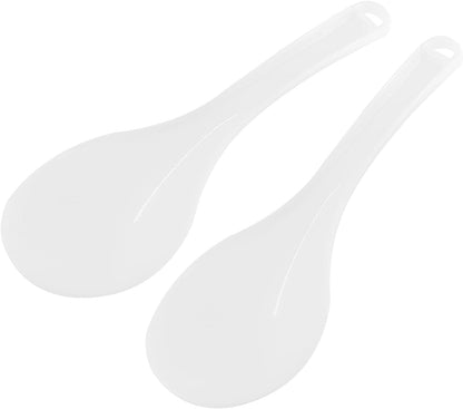 2-Piece Plastic Rice Paddle & Spoon, White E