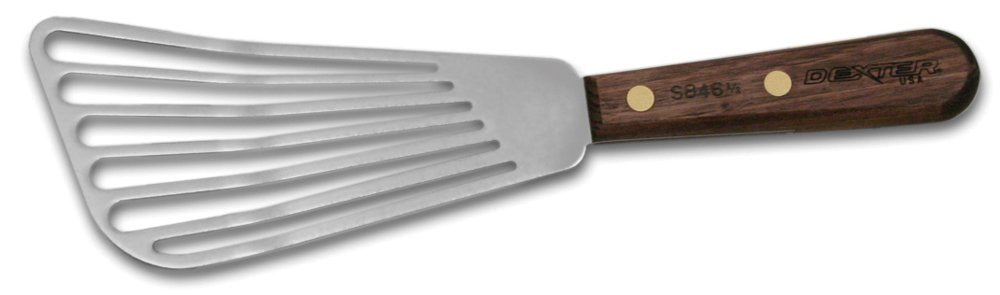 HIC Kitchen-Russell Walnut Slotted Fish Turner, 6.5-Inch, Stainless Steel