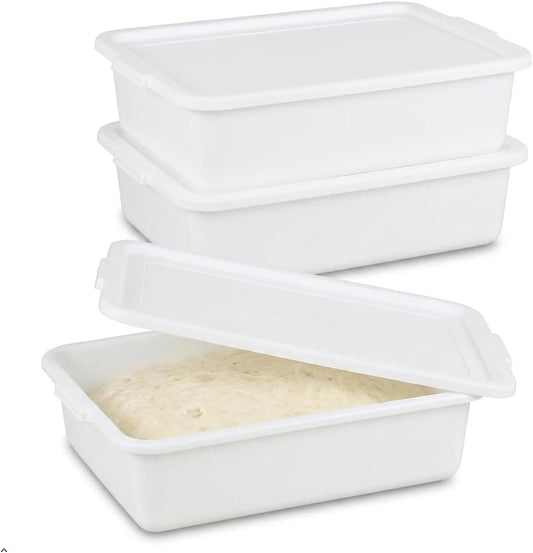 3-Pack 13 L Pizza Dough Proofing Box with Lid, White
