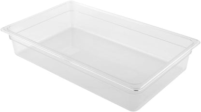 Restaurantware-2.5 Inch Deep Food Pans, 1 1/6 Size Commercial Food Storage Container - Freezable, Break-Resistant, Clear Plastic Cold Pans, Dishwashable, For Kitchens, Restaurants, Or Cafeterias