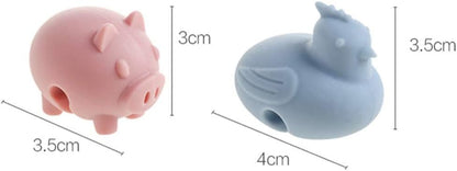 Silicone Pot Lid Lifters, Cute Animal Heat Resistant Pot Lid Rack Holder Clips, Spill- Proof Steam Vent Stand for Soup Pots Saucepan(Pig)