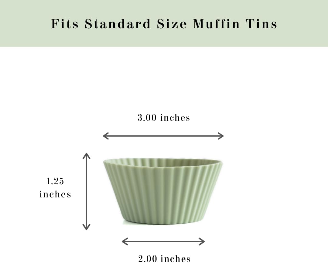 The Silicone Kitchen Reusable Mini Silicone Baking Cup, Non-Toxic, BPA Free, Dishwasher Safe, Mini, 24 Pack, White Blue Green
