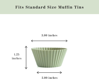 The Silicone Kitchen Reusable Mini Silicone Baking Cup, Non-Toxic, BPA Free, Dishwasher Safe, Mini, 24 Pack, White Blue Green