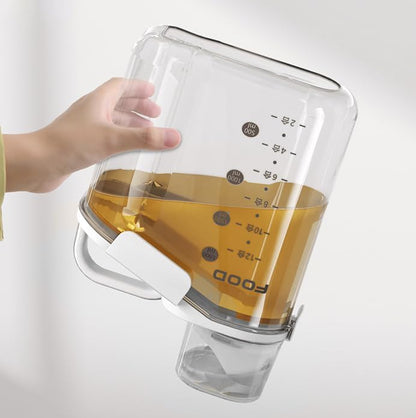 Airtight Rice Storage Container with Pour Spout & 2 Measuring Cup Lid, BPA-Free Food Storage Canister for Rice, Flour, Cereal, Grains & Pantry Organization