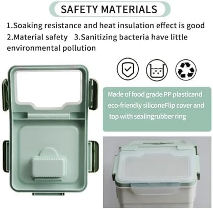 Large Flour Storage Container Bin 25lb, 2Pack Airtight Rice Storage Containers with Measuring Cup&Scoop, BPA Free with Wheels Seal Locking Lid for Flour, Rice, Grain (50LBS Total, Blue)