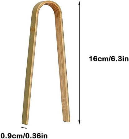 20 Pieces 9cm Bamboo Charcuterie Tongs Set