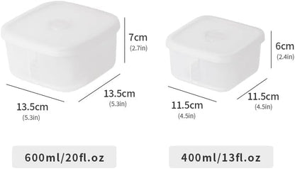 OTB Set of 2 Reusable Silicone Containers Clear, Nesting Leak-free Silicone Food Storage Boxes, BPA Free, Airtight, Dishwasher and Freezer Safe