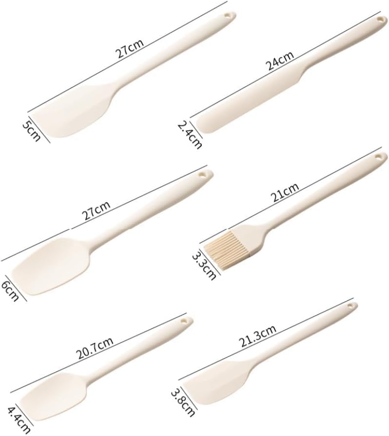 6 Pieces Silicone Spatula Set, Food Grade Rubber Spatula with Ergonomic Grip, Rubber Spatulas Silicone Heat Resistant Spatula Set for Kitchen Use, BPA Free Dishwasher Safe, Blue