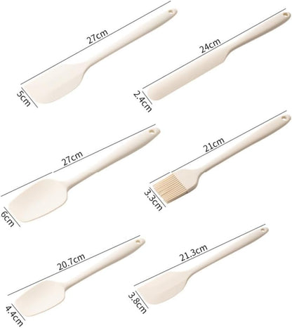 6 Pieces Silicone Spatula Set, Food Grade Rubber Spatula with Ergonomic Grip, Rubber Spatulas Silicone Heat Resistant Spatula Set for Kitchen Use, BPA Free Dishwasher Safe, Blue