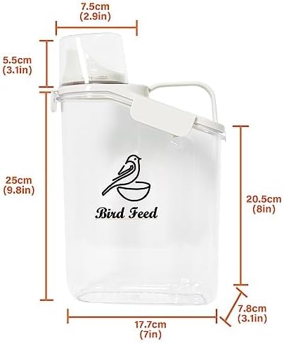 Dog Food Storage Container Airtight Portable Dog Food Container with Handled Lid and Pour Spout,Food Storage for Dog Dry Food Small Pet Food Container with Measuring Cup for Home, Travel,2.8L