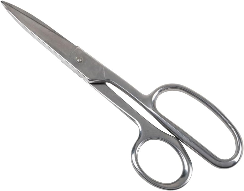 Klein Tools G758LR Scissors, Made in USA, Straight Trimmer with Large Ring for Cutting Fabric, Rubber, Light Metal, More, 9-Inch