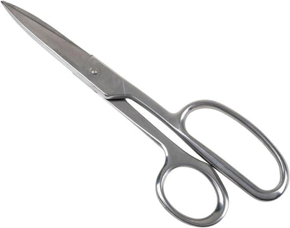Klein Tools G758LR Scissors, Made in USA, Straight Trimmer with Large Ring for Cutting Fabric, Rubber, Light Metal, More, 9-Inch