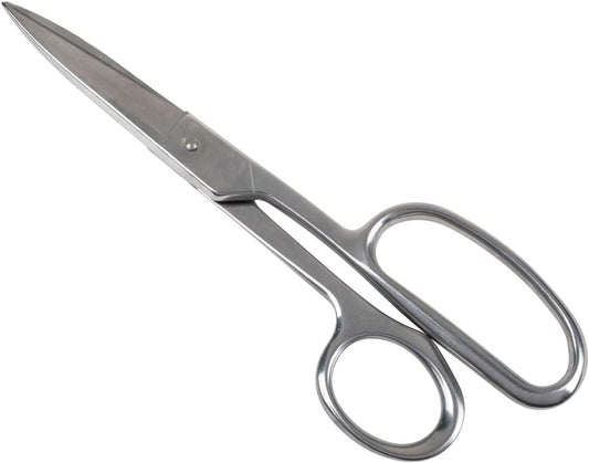 Klein Tools G758LR Scissors, Made in USA, Straight Trimmer with Large Ring for Cutting Fabric, Rubber, Light Metal, More, 9-Inch