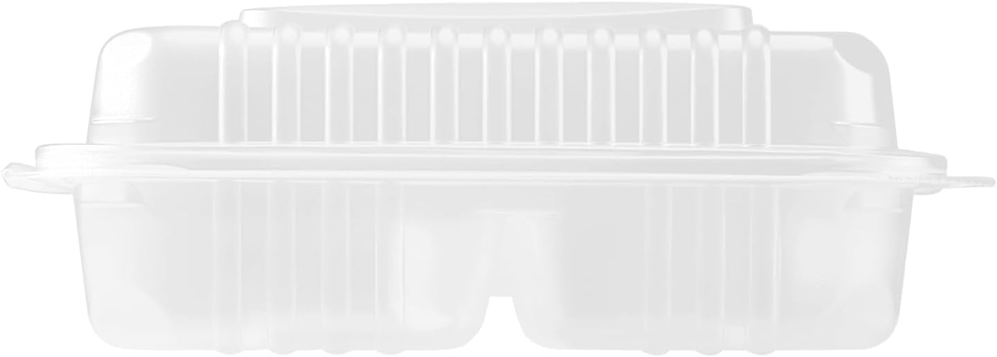 Karat FP-HC99PP-3CU 9"X 9" PP Hinged Containers 3 Compartment - (Case of 200)