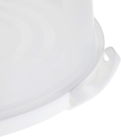 Juvale Round Cake Carrier - Secure Lid & Handle Storage Container - Collapsible Reusable Plastic Container for Cakes, Pies & Cupcakes - 12" Dia x 5.9" H