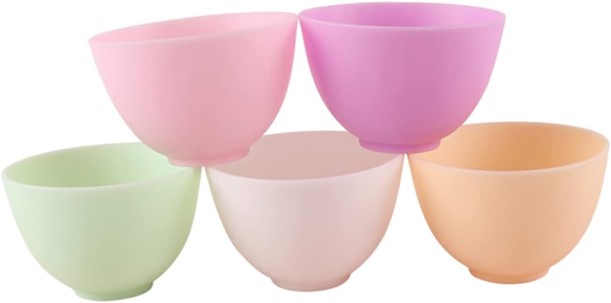 Didiseaon Odorless Anti-drop Silicone Mixing Bowl for Facial Masks Cooking Flexible Microwave Dishwasher Safe for Ingredients Sauces Medium Green