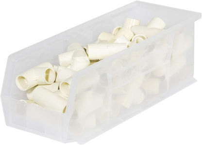 Akro-Mils 30234 AkroBins Plastic Storage Bins, Space-Saving Stackable Bins for Garage, Pantry, Craft Organization, 15" x 5" x 5", Clear, 12-Pack