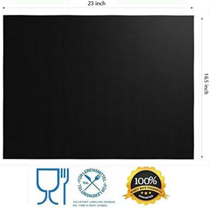 Grill Mat Set of 6-100% Non-Stick Reusable Mats for Gas, Charcoal or Electric Grills - Easy to Clean - 15.75 x 13-Inch, Black
