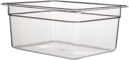 Restaurantware-2.5 Inch Deep Food Pans, 1 1/6 Size Commercial Food Storage Container - Freezable, Break-Resistant, Clear Plastic Cold Pans, Dishwashable, For Kitchens, Restaurants, Or Cafeterias