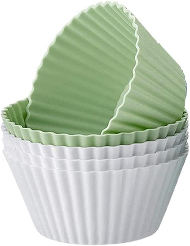 12pcs Silicone Muffin Cups, Reusable Silicone Baking Cups, Cup Cake Molds Set, 4 Color Muffin Liners Pastry Cake Mold Cupcake Liners Lunch Box Dividers, Non-Stick