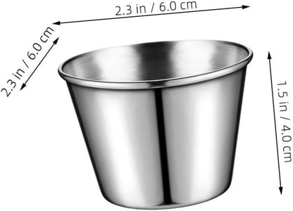 OUNONA 20pcs Stainless Steel Dipping Bowls Sauce Cups for Ketchup Condiments Appetizers for Restaurants and Home Use Versatile Kitchen Storage