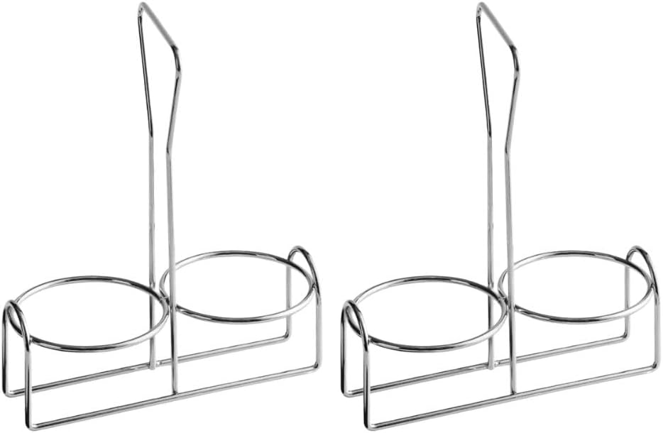 Soro Essentials- 2 Holes Metal Condiment Jar Holder with 3" Diameter Hole Size Set of 2- Condiment Rack Holder Table Caddy Tabletop Seasoning Spice Organizer for Home and Restaurant