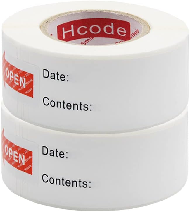 Hcode 2 x 3'' Self-Adhesive Removable Freezer Food Labels- Easy Clean Leaves No Residue- Cooler Food Storage Freezer Stickers Plastic Paper Perfect for Reusable Containers 300 Stickers (2x3 Fill in)