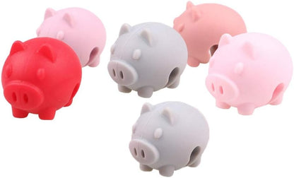 Silicone Pot Lid Lifters, Cute Animal Heat Resistant Pot Lid Rack Holder Clips, Spill- Proof Steam Vent Stand for Soup Pots Saucepan(Pig)