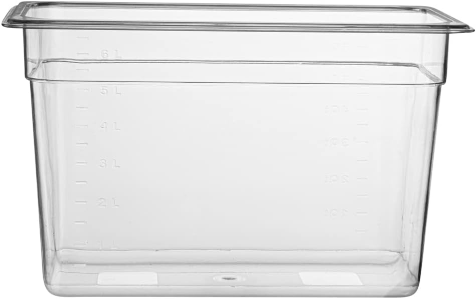 Restaurantware-2.5 Inch Deep Food Pans, 1 1/6 Size Commercial Food Storage Container - Freezable, Break-Resistant, Clear Plastic Cold Pans, Dishwashable, For Kitchens, Restaurants, Or Cafeterias