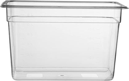 Restaurantware-2.5 Inch Deep Food Pans, 1 1/6 Size Commercial Food Storage Container - Freezable, Break-Resistant, Clear Plastic Cold Pans, Dishwashable, For Kitchens, Restaurants, Or Cafeterias