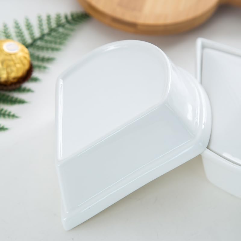 ele ELEOPTION 360° Rotatable Chip and Dip Serving Set, Trays, Appetizer Serving Tray, Divided Serving Tray, Platters, Relish Tray 5 bowls with lids