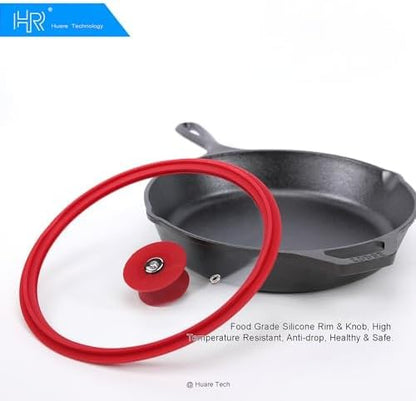 HR Huare Technology Vented Tempered Glass Cookware Lid Red 1 Pack