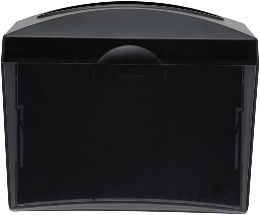 Restaurantware Bar Lux 7.9 Inch x 5.5 Inch Napkin Holder 1 3-Compartment Condiment Caddy - Rectangle Tabletop Black Plastic Napkin Caddy Refillable Easy Access