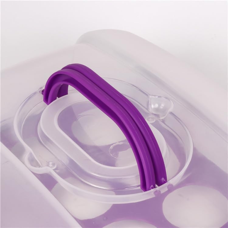 2in1 Cupcake Carrier and Cake Keeper with Lid, Rectangle Pie Carrier,Large Portable Storage Container for Storing 12 Cupcakes or 1 Large Cake (Blue)