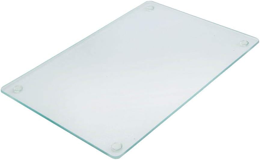Murrey Home Glass Cutting Board Set for Kitchen Counter, Tempered Glass Chopping Boards Dishwasher Safe, Small Clear Countertop Tray, 16"x12"x2PC