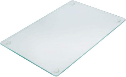 Murrey Home Glass Cutting Board Set for Kitchen Counter, Tempered Glass Chopping Boards Dishwasher Safe, Small Clear Countertop Tray, 16"x12"x2PC