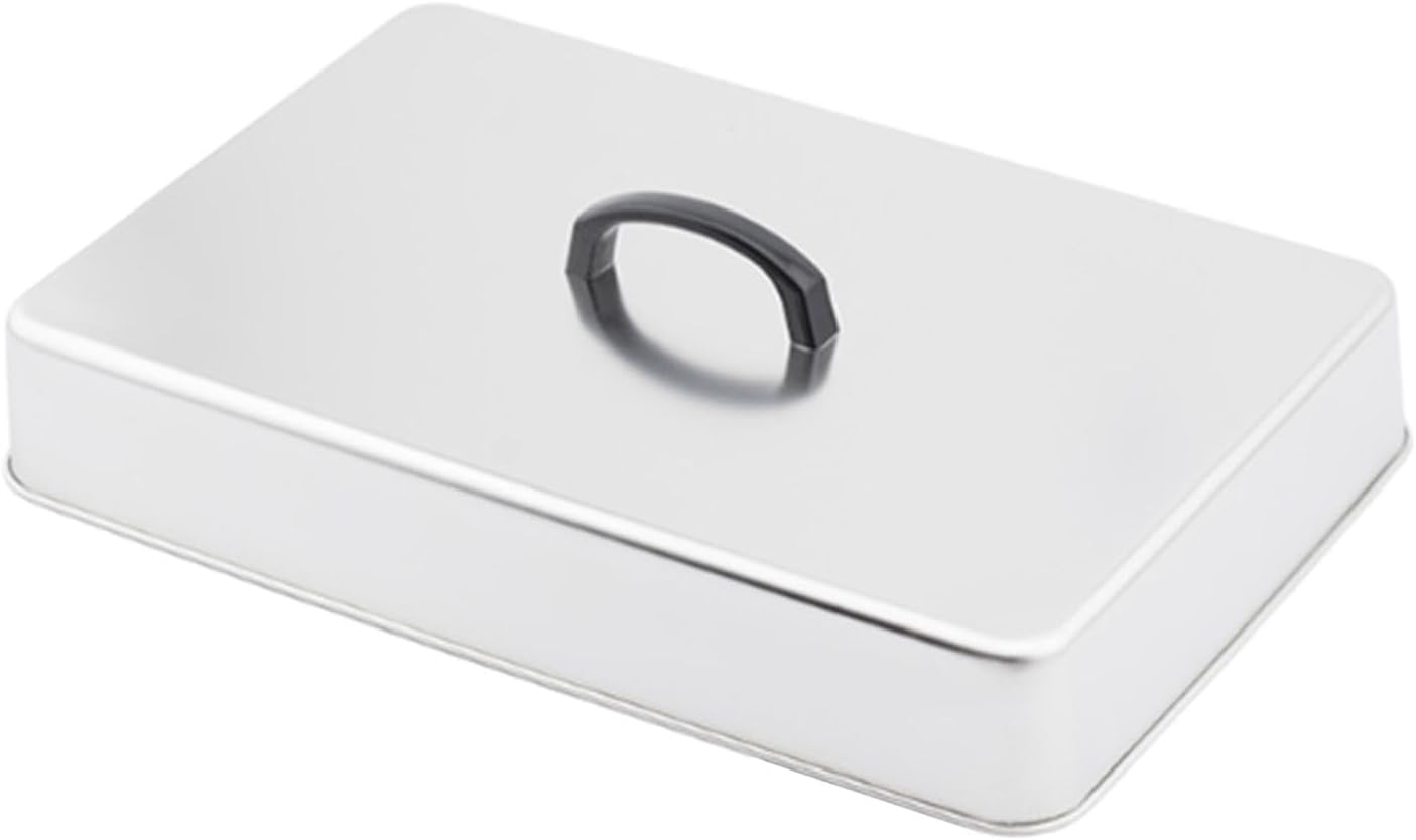 Grill Lid Steaming Food Cover Cooking Dome Rectangular Grilling Dome Burger Cover for Commercial BBQ Flat Top Griddle Patties, 22.2x14.6x6.6cm