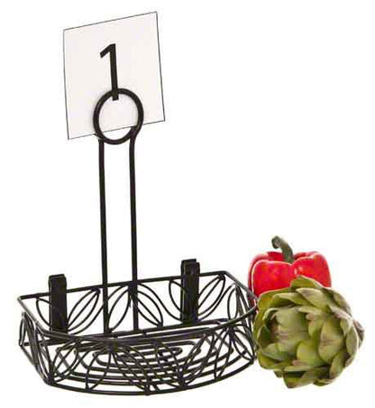 American Metalcraft CRL86 Wrought Iron Semi-Round Condiment Caddy w/Leaf Design